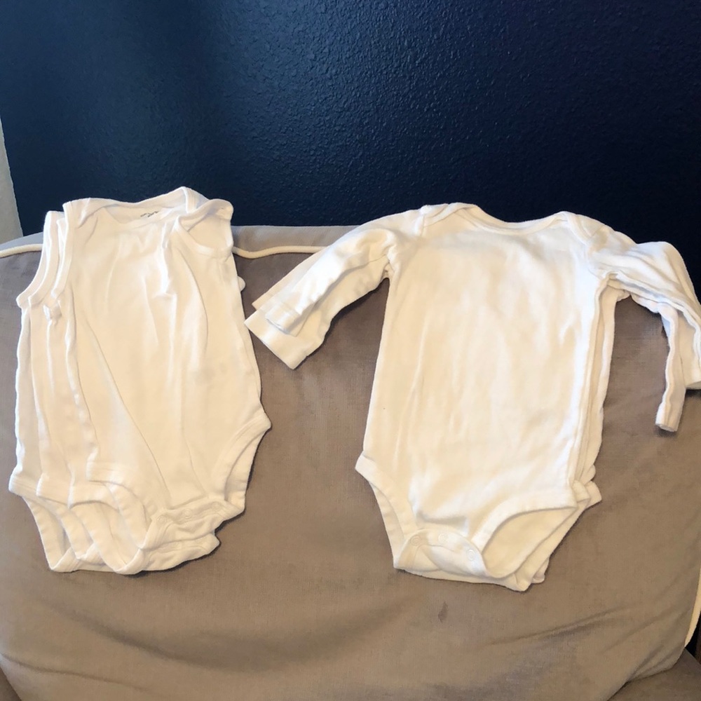 6 month white onesies